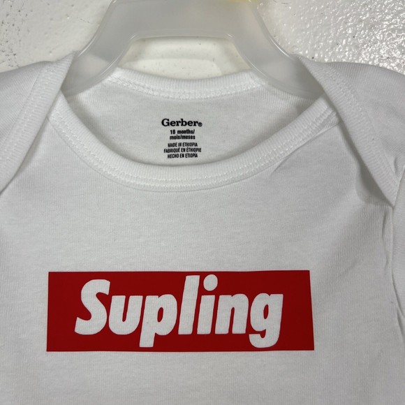 Gerber Onesie Baby 18 Months Unisex White Filipino Supling Supreme One Piece - Picture 7 of 10